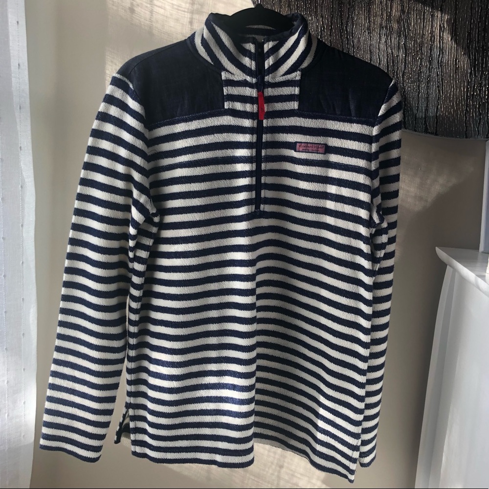 WOMENS Vineyard Vines Half Zip Striped Sweater